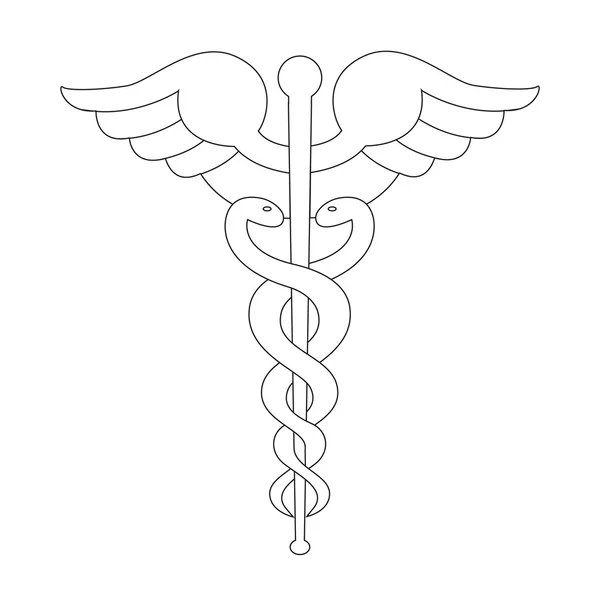 Illustration de ligne de symbole Caduceus — Image vectorielle