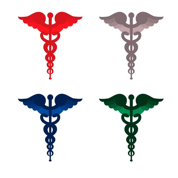 Farbige Caduceus-Symbole — Stockvektor