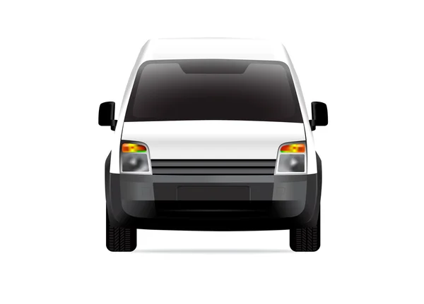 White delivery compact van front view — Stock Vector