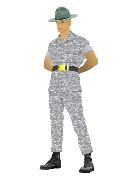Instructeur militaire de forage — Image vectorielle