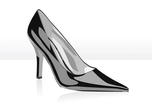 Siyah kadın ayakkabı — Stok Vektör