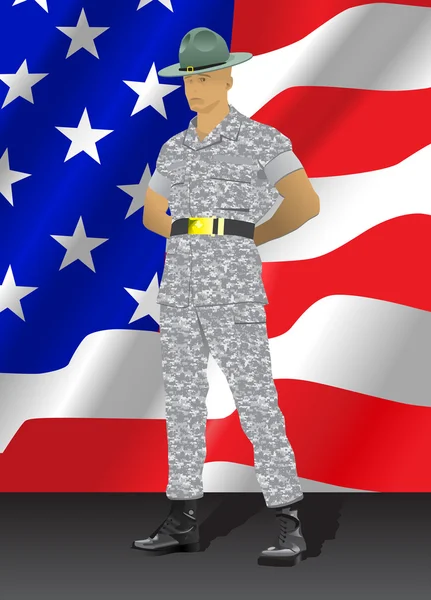 Militaire drill instructor — Stockvector