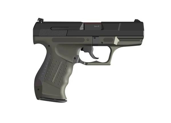 Ilustración detallada de pistola de mano aislada en blanco — Vector de stock