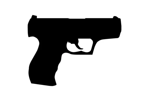 Hand gun silhouet — Stockvector