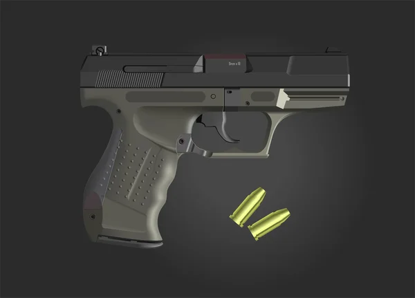 Photo realistic hand gun illustration — Stock Vector