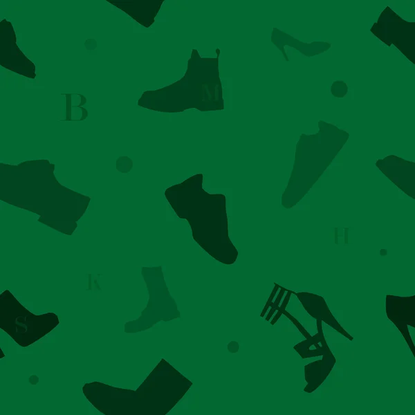 Modèle sans couture avec variété de chaussures — Image vectorielle