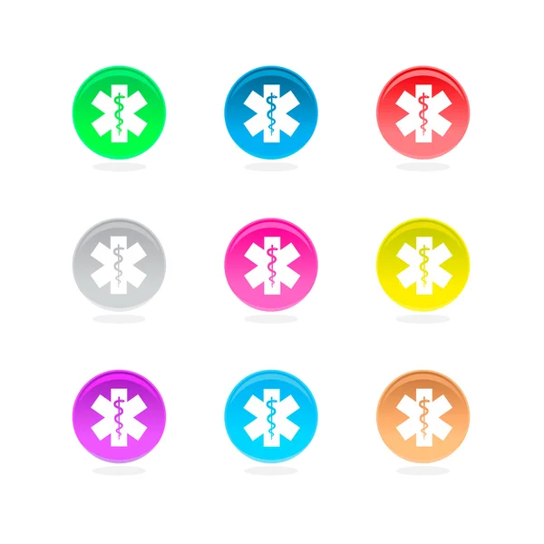 Icônes de couleur symbole médical . — Image vectorielle