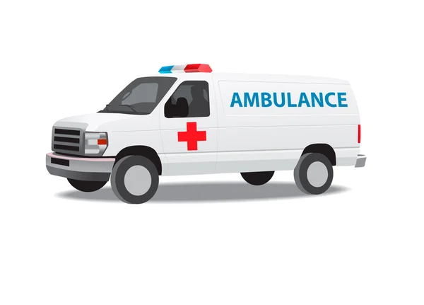 Camionnette ambulance blanche — Image vectorielle