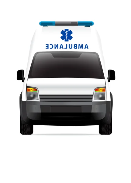 Ambulancia coche vista frontal — Vector de stock