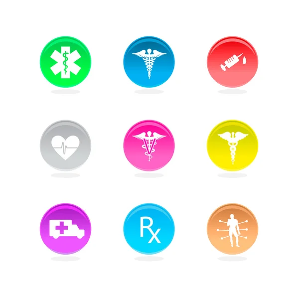 Zdravotní symboly ikon — Stockový vektor