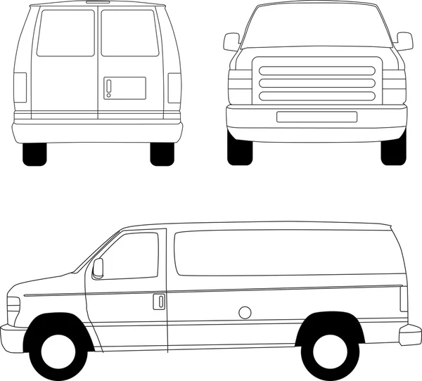 Illustrazione linea furgone di consegna — Foto Stock