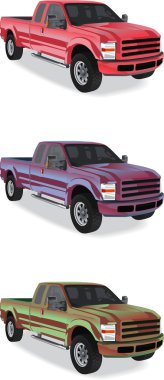 Pick-up trucks clipart