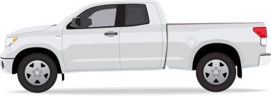 Pick-up truck red on white clipart