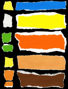 Set of torn colorful paper clipart