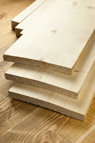 Houten planken op houten bord — Stockfoto
