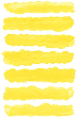 Set of watercolor paint brush strokes are isolated on a white background. clipart