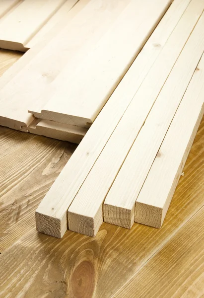 stock image Wood planks on wooden board