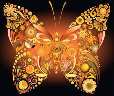 Butterfly gold scheme clipart