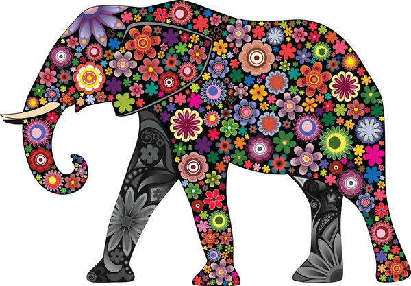 The cheerful elephant — Stock Vector