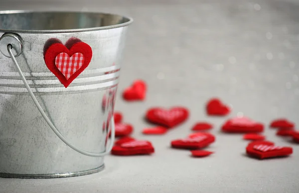 Hearts in a Bucket — Stock Photo, Image
