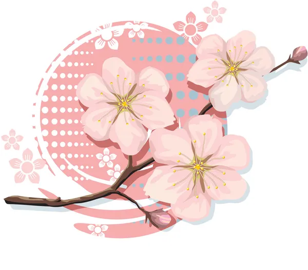 Cerise Sakura Sang y compris format vectoriel — Image vectorielle