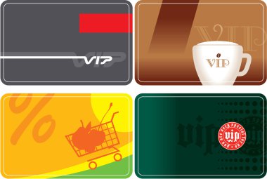 Set of VIP Template Cards clipart