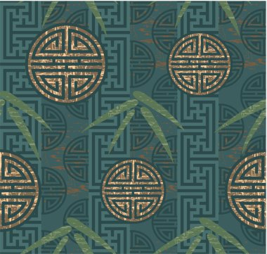 Vector Oriental Seamless Pattern - Tile, Background, Wallpaper clipart