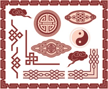 Set of Vector Oriental Design Elements clipart