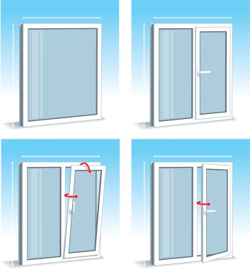 Set of Plastic - PVC - Windows Types clipart