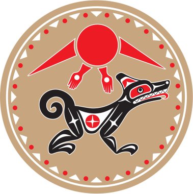 Wolf - Coyote - Native American Style Vector clipart