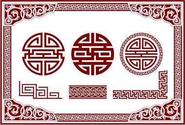 Vector Set of Oriental Chinese Design Elements
