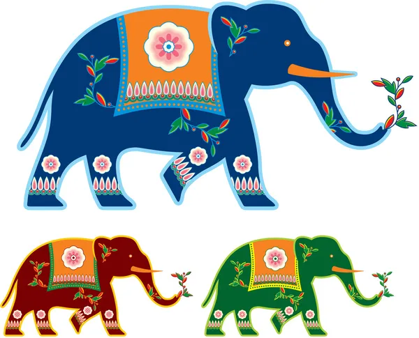矢量印度-印度-装饰的大象 — 图库矢量图片