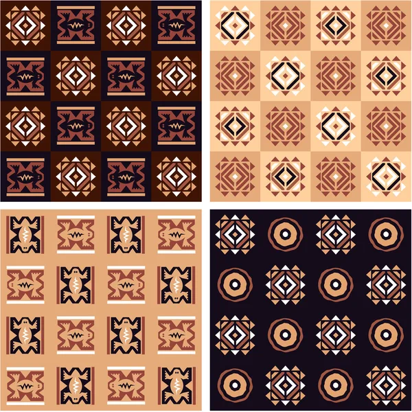 Набор Африканский бесшовный шаблон - Плитка, фон, текстура, обои — стоковый вектор