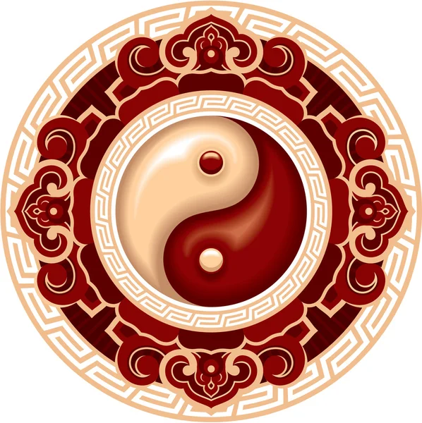東洋の中国パターン - yin ヤン ロゼット — ストックベクタ