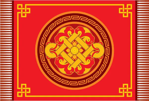 Chinese Oriental Vector Pattern - Carpet, Decoration, Frame, Rosette — Stock Vector