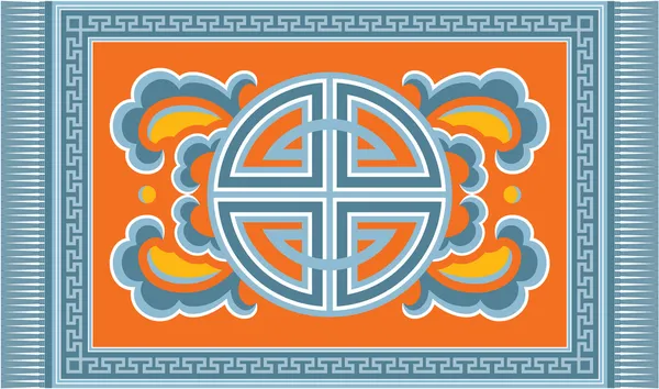 Patrón oriental chino del vector - Alfombra, Decorar, Marco, Roseta — Archivo Imágenes Vectoriales