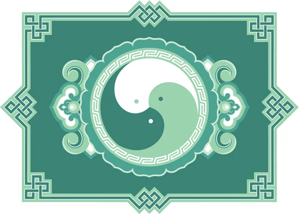 Chinese Oriental Vector Pattern - Carpet, Decoration, Frame, Rosette — Stock Vector