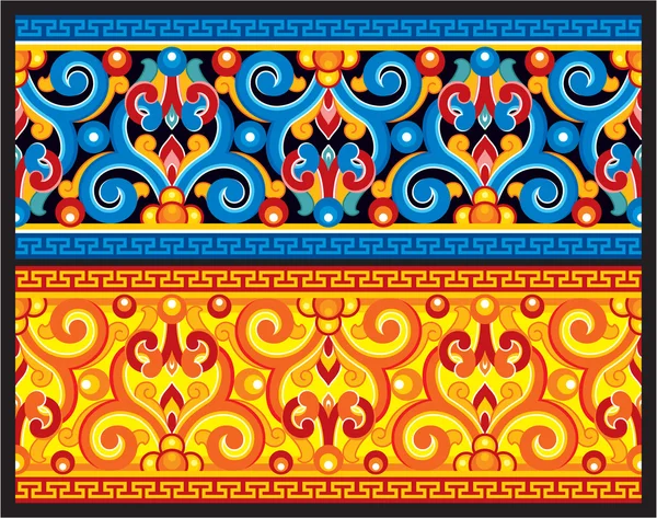Vector Oriental patrón sin costura - Frontera — Archivo Imágenes Vectoriales