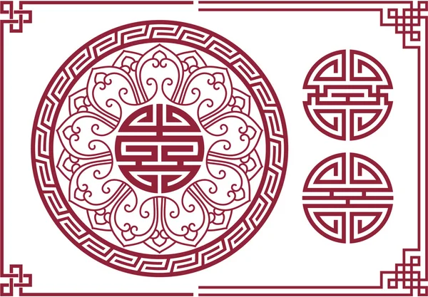 東洋の中国のデザイン要素のベクトルを設定 — ストックベクタ