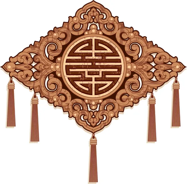 東洋飾り - 木工スタイル パターン ベクトル — ストックベクタ