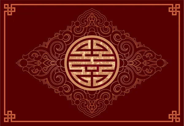 東洋の中国パターン要素のベクトルの背景 — ストックベクタ