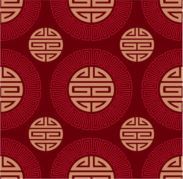 Vector Seamless Oriental Chinese Tile — Stock Vector