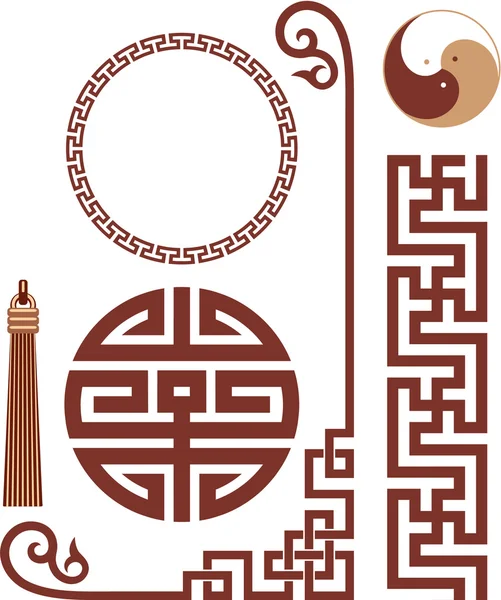 ओरिएंटल चीनी डिझाईन घटक वेक्टर संच — स्टॉक व्हेक्टर