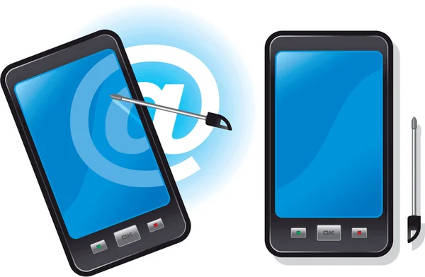 stock vector Mobile - Smart Phone with Stylus and Email Symbol