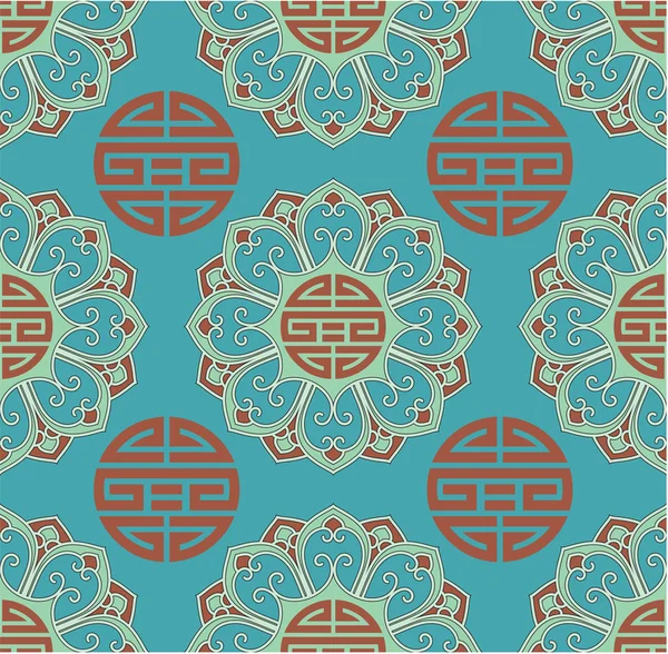 Vector Oriental Chinese Seamless Pattern — Stock Vector