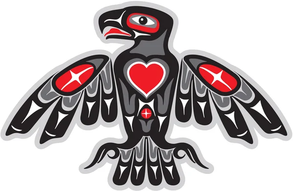 Eagle in inheemse kunststijl — Stockvector
