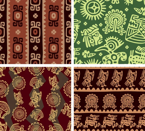 Conjunto de patrones mexicanos sin costura — Archivo Imágenes Vectoriales
