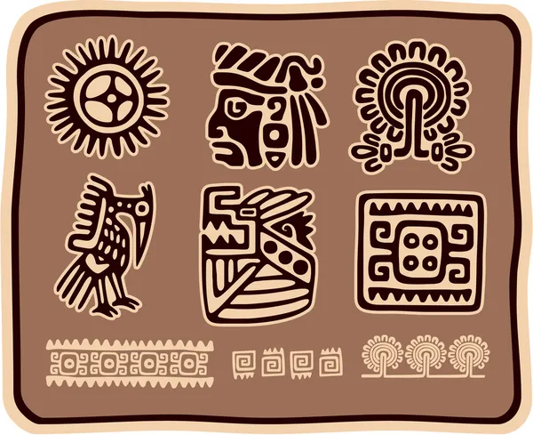 Ensemble d'éléments de design mexicain — Image vectorielle