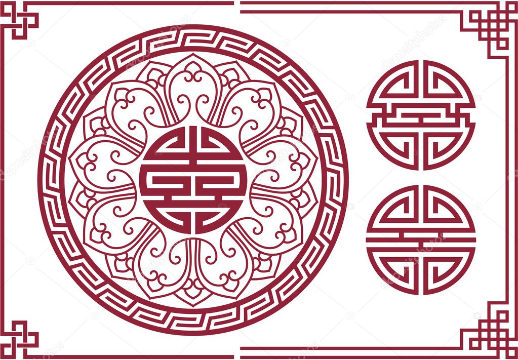 Vector Set of Oriental Chinese Design Elements