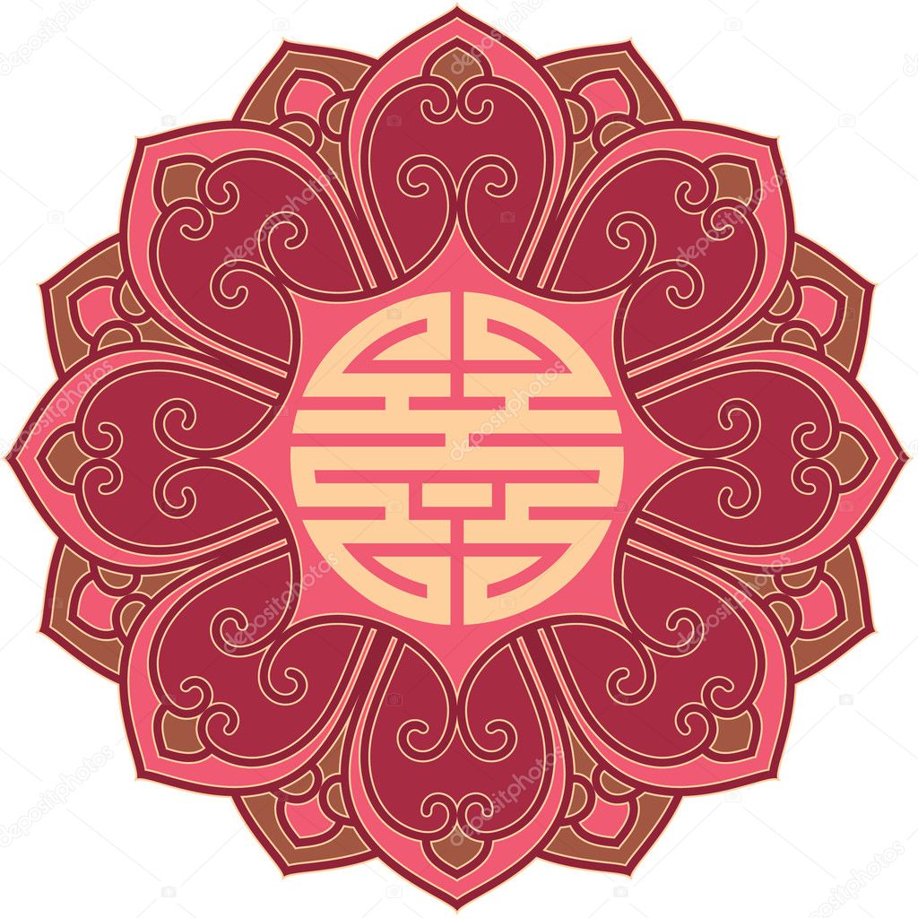 Vector Oriental Flower Pattern